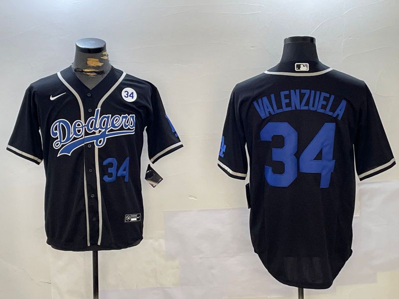 Men Los Angeles Dodgers #34 Valenzuela Black Game 2024 Nike MLB Jersey style 112010->los angeles dodgers->MLB Jersey